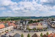 Panorama Marktplatz Saalfeld mit Rathaus