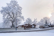 an der Sperrmauer Hohenwarte im Winter